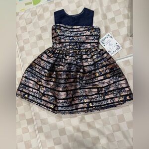 NWT!💥Iris & Ivy Navy and Pink Floral Kids Dress